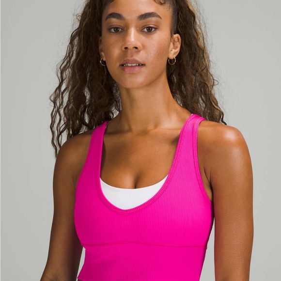 lululemon power pivot ribbed tank pow pink - Picture 2 of 5